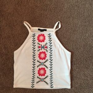 Embroidered crop top